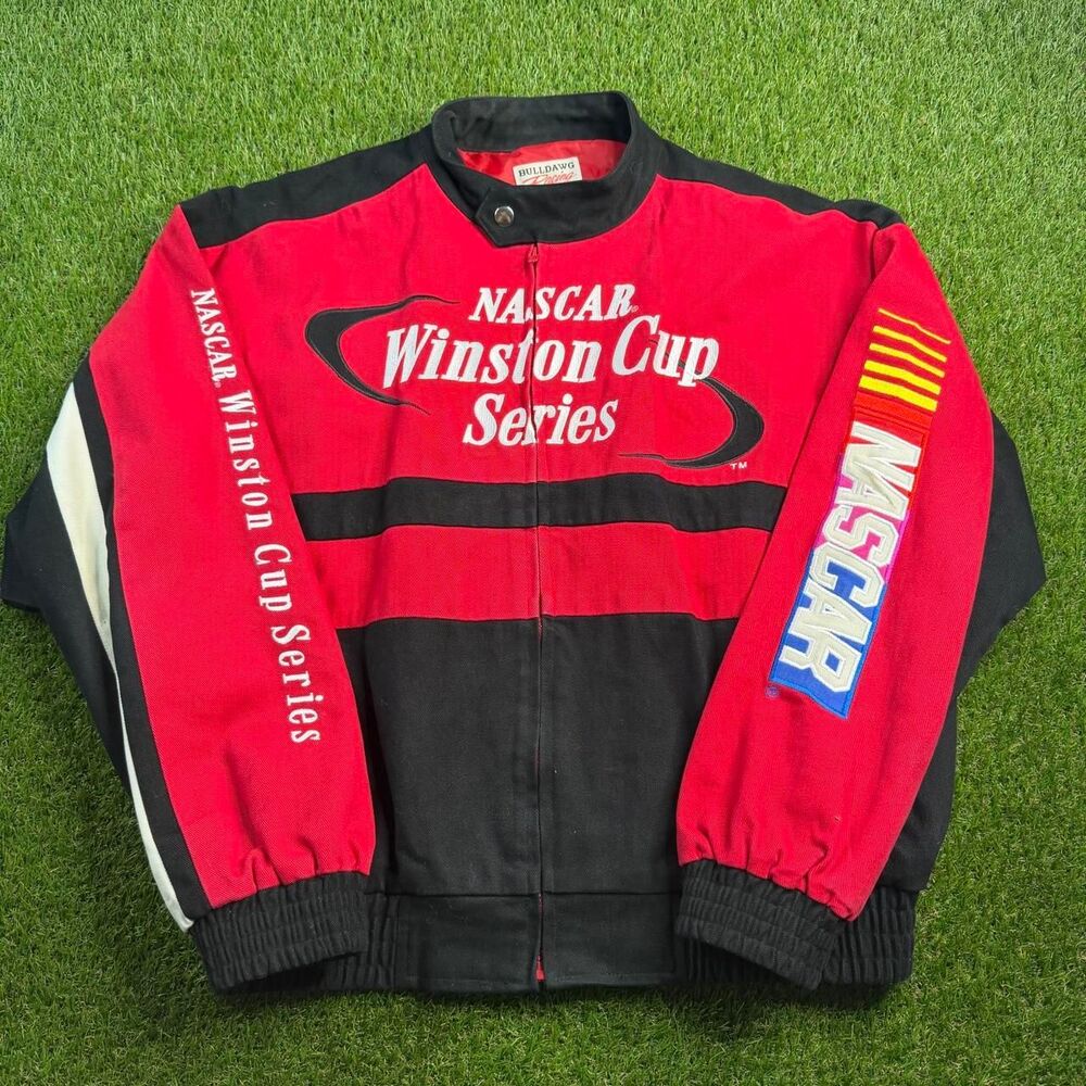 Vtg Nascar Winston Cup Series Racing Jacket XL Red & Black Full Zip Y2K 2000s